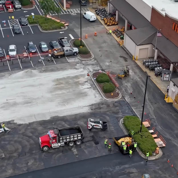 All Star Innovations paving in progress of The Home Depot parking lot