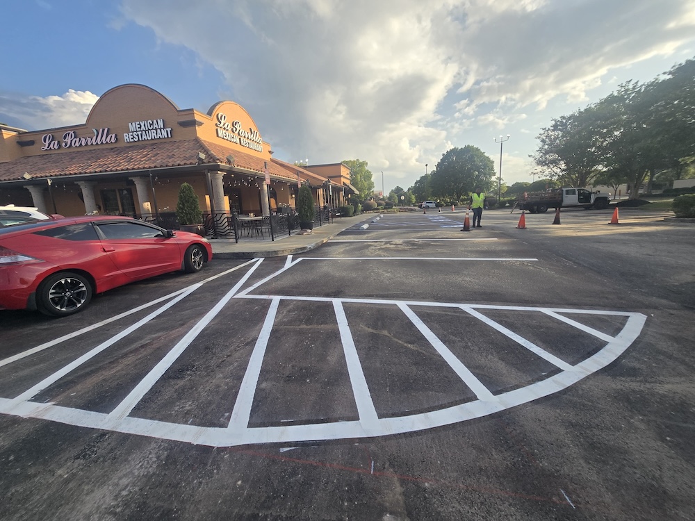 La Parrilla parking lot paving project using All Star Innovations services